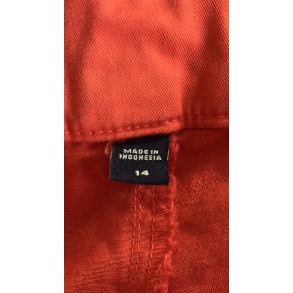 Khakis by Gap Womens Size 14 Shorts Orange Coral 9” Inseam Chino Flat Front - Picture 4 of 9